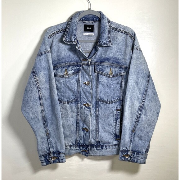 BDG Urban Outfitters Acid Wash Oversized Jean Jacket Blue Size Small - Picture 2 of 13